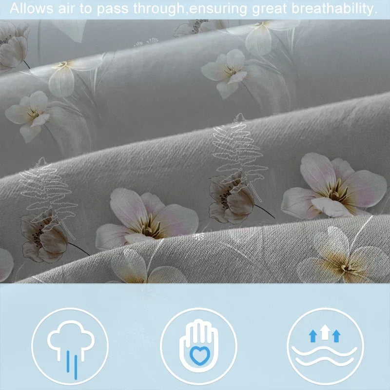 1 Simple modern Plant Flower printed matte Fitted Sheet, bedroom printed bed cover, bedding (excluding pillowcases)