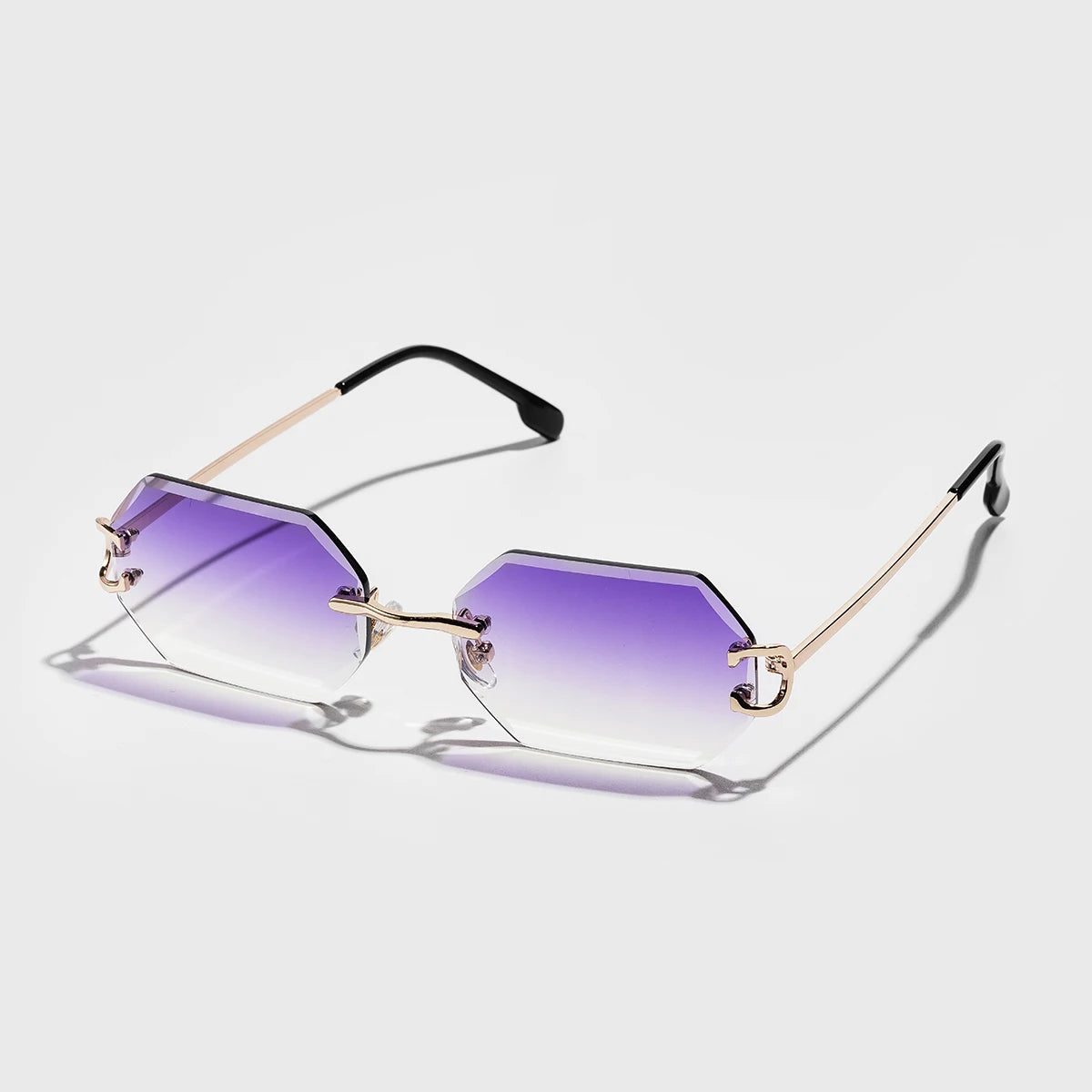 Ruiao 2026 new rimless luxury Sunglasses diamond cut sun shades for man and women designer brand glasses UV400 frameless eyewear