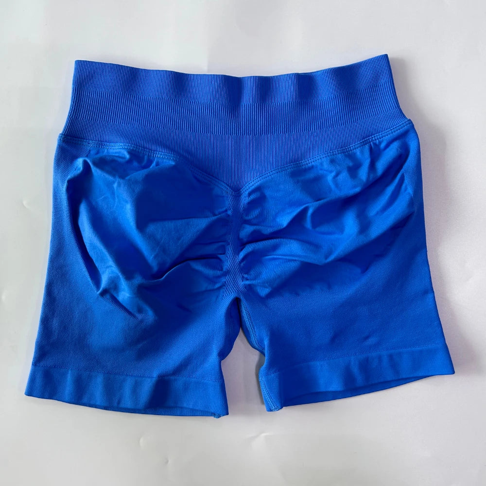 DF LOGO Seamless Gym Shorts Low Ribbed Band Yoga Shorts Scrunch Bum Workout Shorts Booty Stretch Fitness Clothes Running Shorts