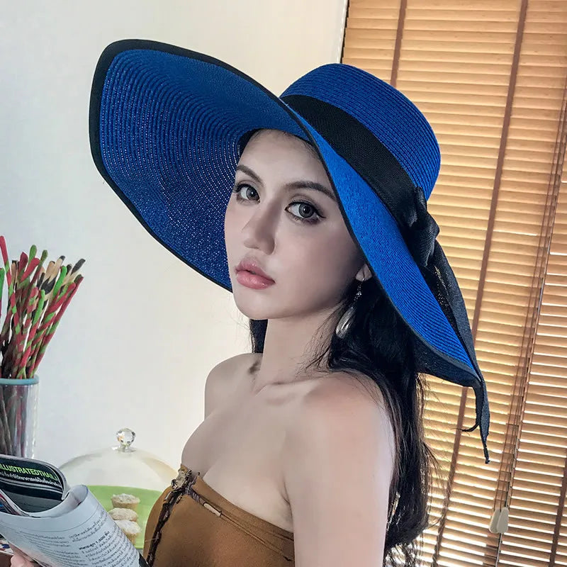 Women Hat Foldable Summer Straw Hat For Beach Travel Visors Female Face Protection UV Cut Bucket Cap Girl Sun Panama Wholesale