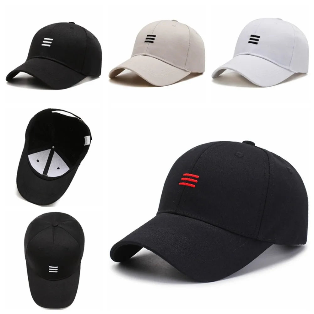 Hat trendy simple three horizontal bars Summer Baseball Men Women's fashion leisure sunshade Cap