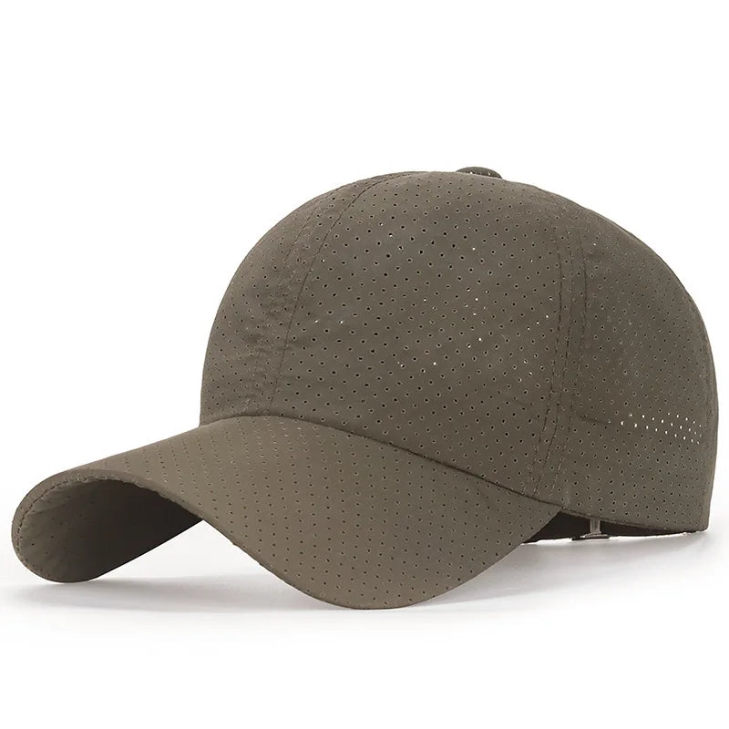 Wholesale Men Women Summer Baseball Cap Quick Drying Hats Unisex Breathable Sport Pure Color Snapback Hat Bone Baseball Hat