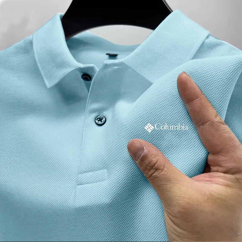Summer must-have men's golf polo shirt, high availability solid color men's fashionable casual buttons