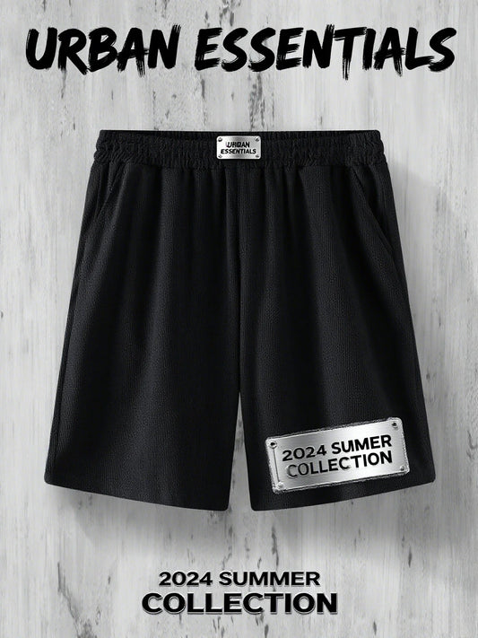 2024 new Men's Summer Fashion Corduroy Drawstring Design Shorts Men's Casual Solid Color Shorts Sports Breathable Shorts