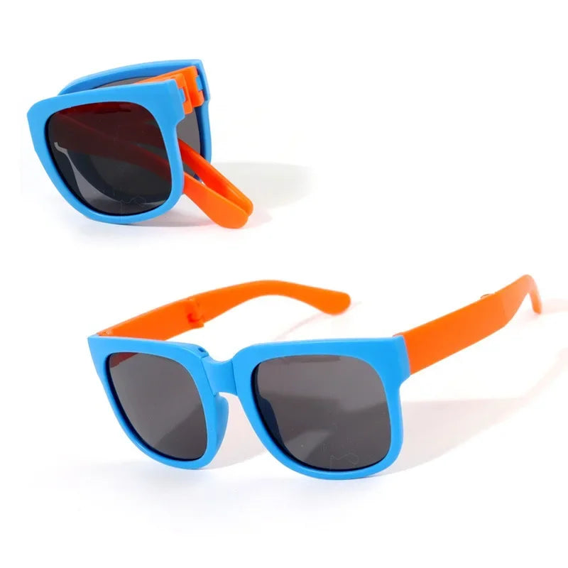 3PCS Foldable Pocket Sunglasses for Kids Boys Girls Outdoor Travel Goggle Shades Eyewear Square Frame UV Protection Sun Glasses