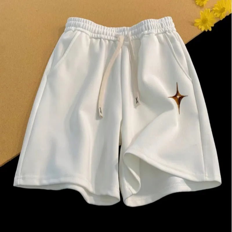 M-8XL 2024 Summer New Ins American Simple Print Shorts Men's China-Chic Versatile Sports Shorts