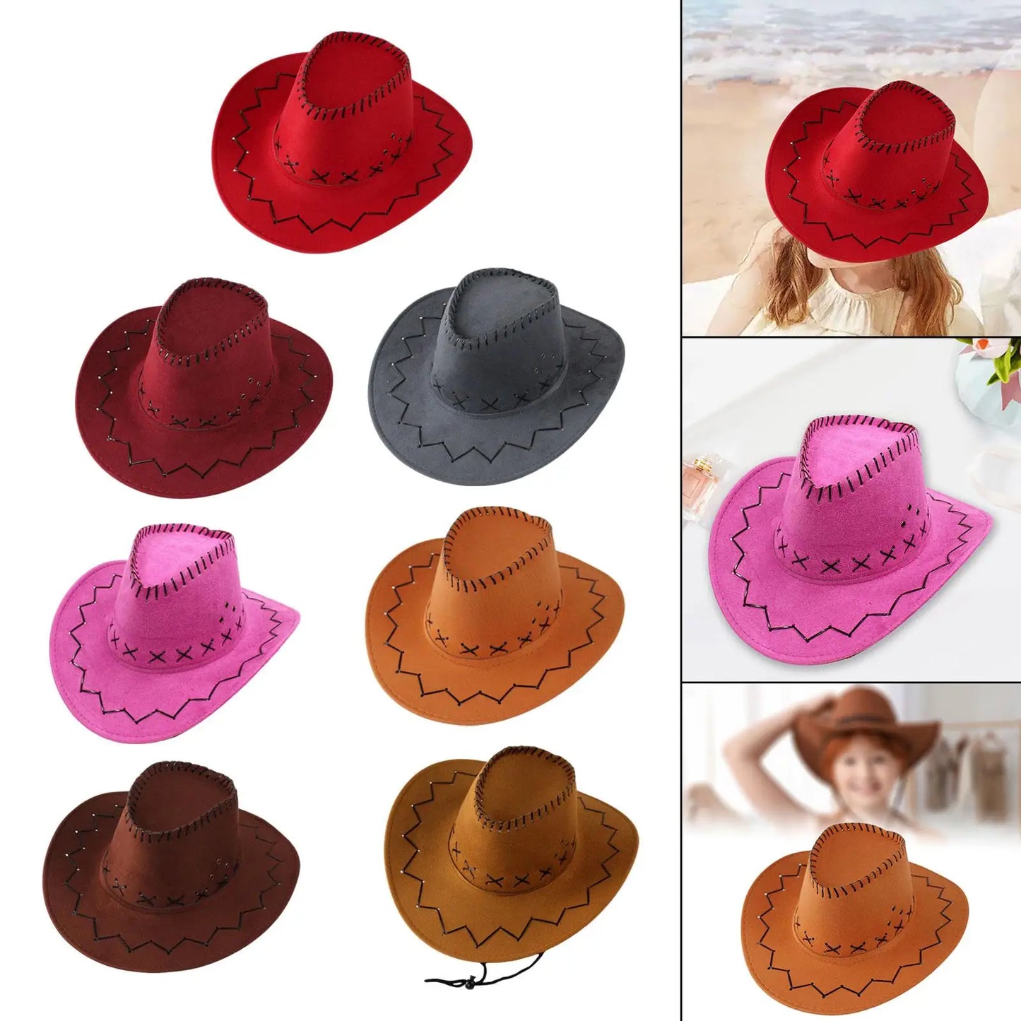 Cowboy Hat for Boys Kids Casual Sunshade Photo Props Summer Wide Brim Sunscreen Hat Sun Hat for Girls Boys Rodeo Festival Hiking