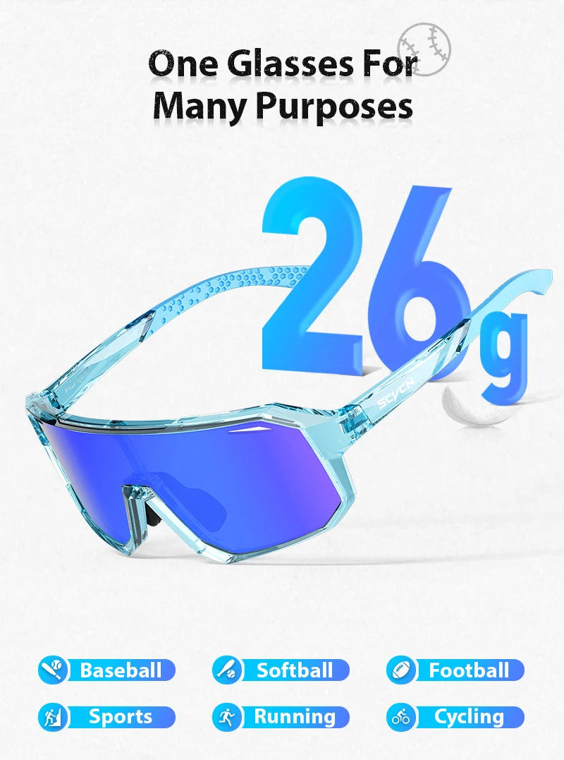 SCVCN Boys Bike Sunglasses Child Cycling Glasses for Kids UV400 Girls Small Size Glasses Fashion Outdoor Sports Protection 2024