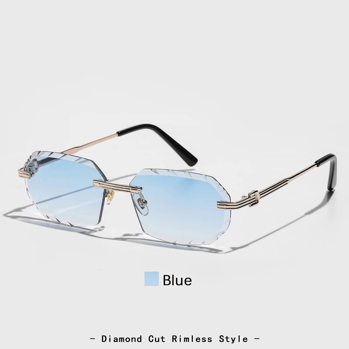 Ruiao 2026 new rimless luxury Sunglasses diamond cut sun shades for man and women designer brand glasses UV400 frameless eyewear