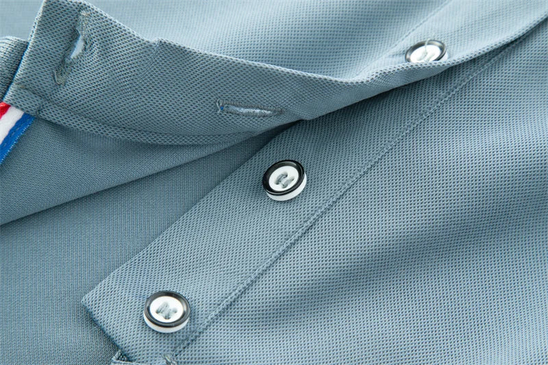 Men's Casual Solid Color Short Sleeve Polo Shirt 2025 Summer Fashionable Comfortable Versatile Top for Men