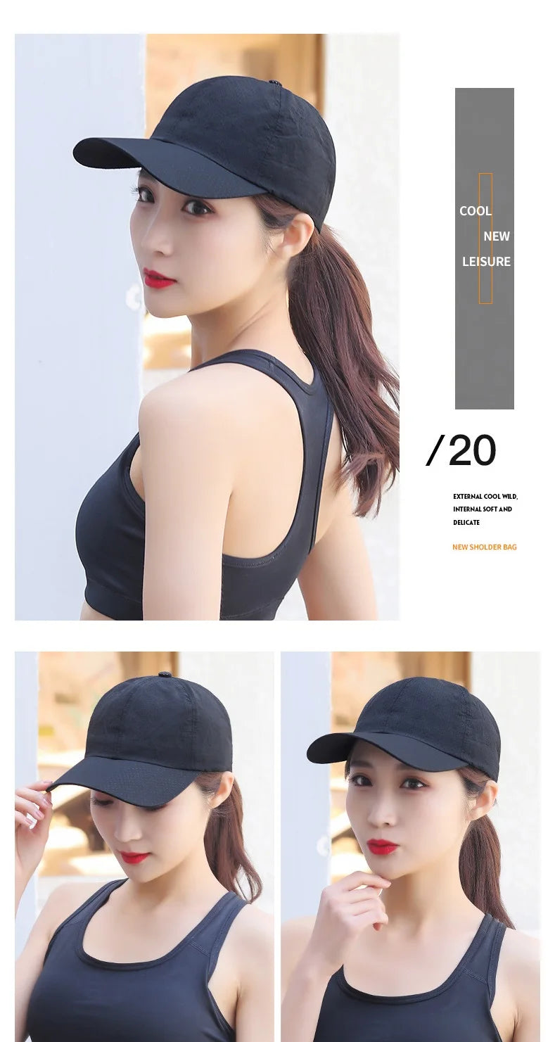 Wholesale Men Women Summer Baseball Cap Quick Drying Hats Unisex Breathable Sport Pure Color Snapback Hat Bone Baseball Hat