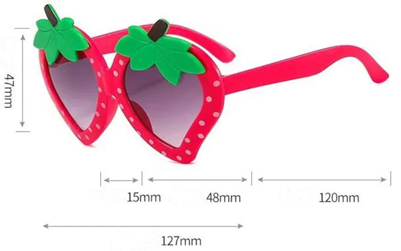 Fashion Cartoon Sun Glasses Kids Cut Anti-UV Spectacles Funny Eyeglasses Simplity Google Children Strawberry Sunglasses