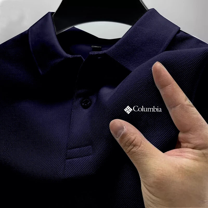 Summer must-have men's golf polo shirt, high availability solid color men's fashionable casual buttons