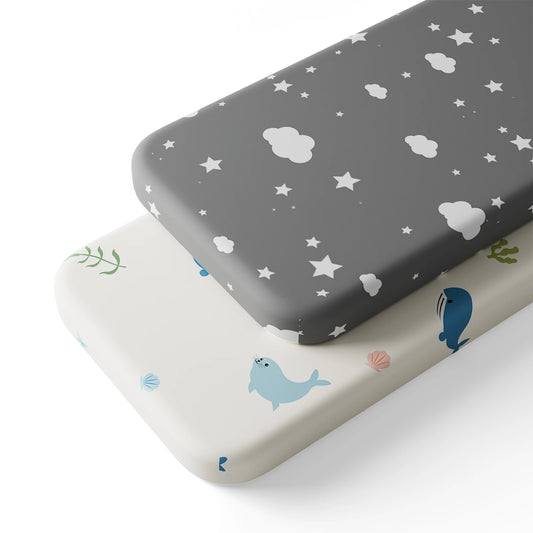 Baby Cot Bed Sheets, 1 Pack Moses Basket Sheet Fitted For Ultra Soft Cotton Baby Crib Sheets For Bassinet, Cot, Moses Basket