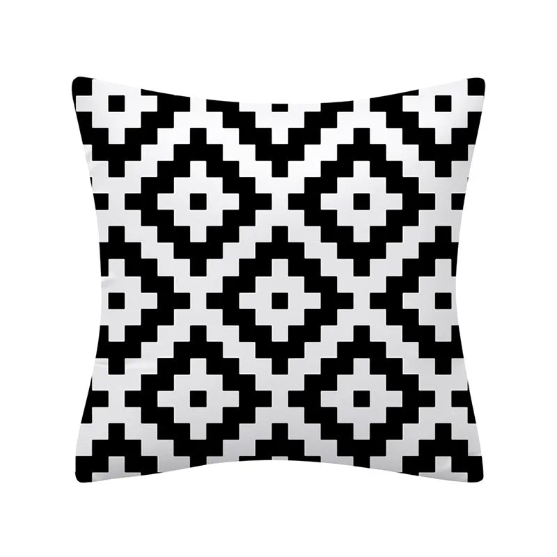 Geometry Cushion Cover 45x45 Polyester Pillowcase Decorative Sofa Cushions Pillowcover Home Decor Black Yellow Blue Pillow Cases