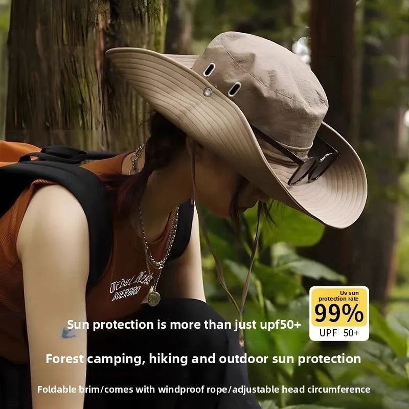 Women Beach Fishing Unisex Bonnet Cap Breathable Round-Rimmed Jungle Mens Portable Outdoor Sun Hat for Women UV Protection