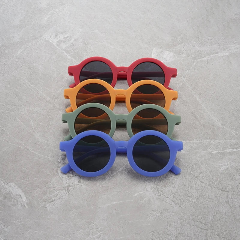 3PCS  New Children's Sunglasses Children's Fashion Trend Round Frame Sunglasses Photography Style Personalized Glasses