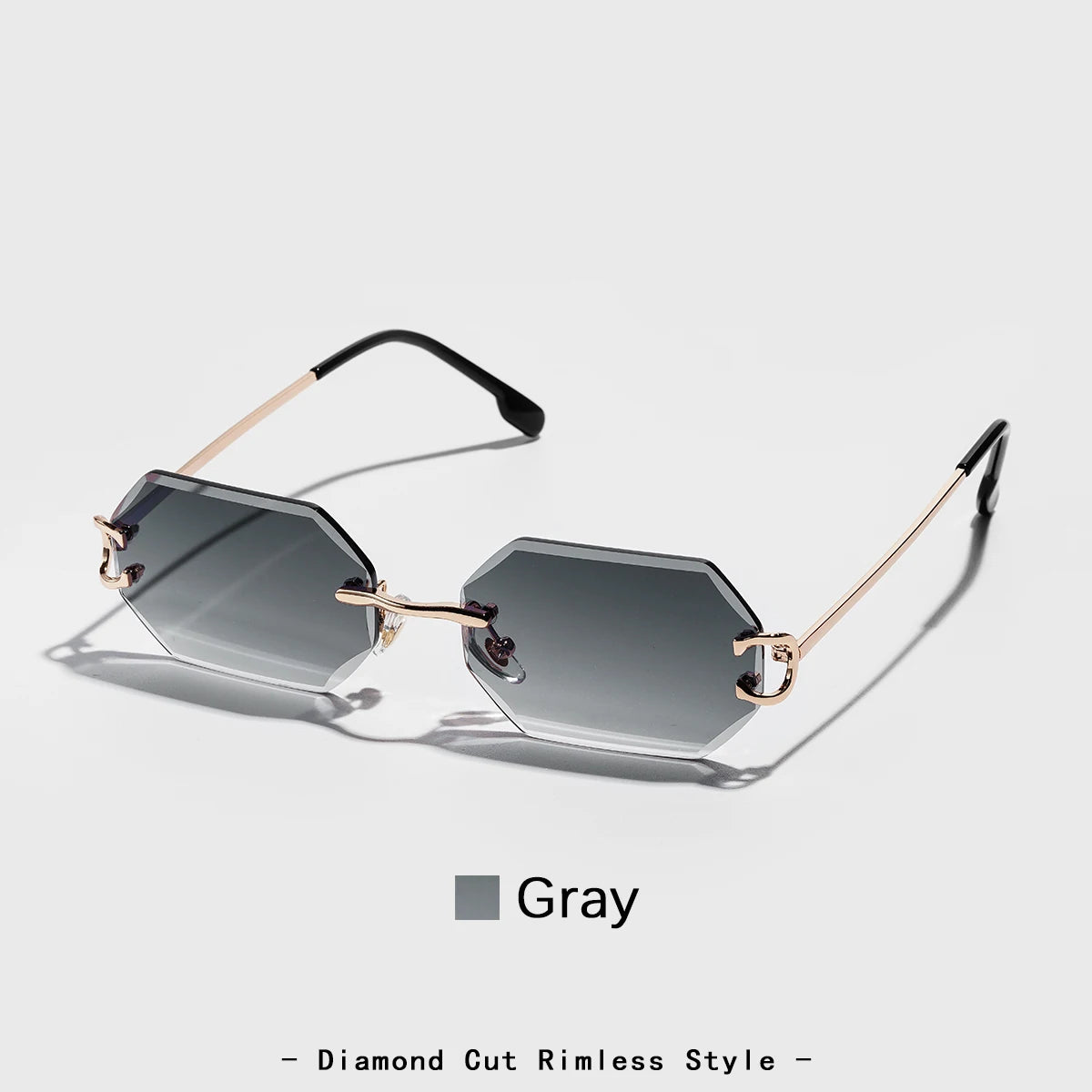 Ruiao 2026 new rimless luxury Sunglasses diamond cut sun shades for man and women designer brand glasses UV400 frameless eyewear