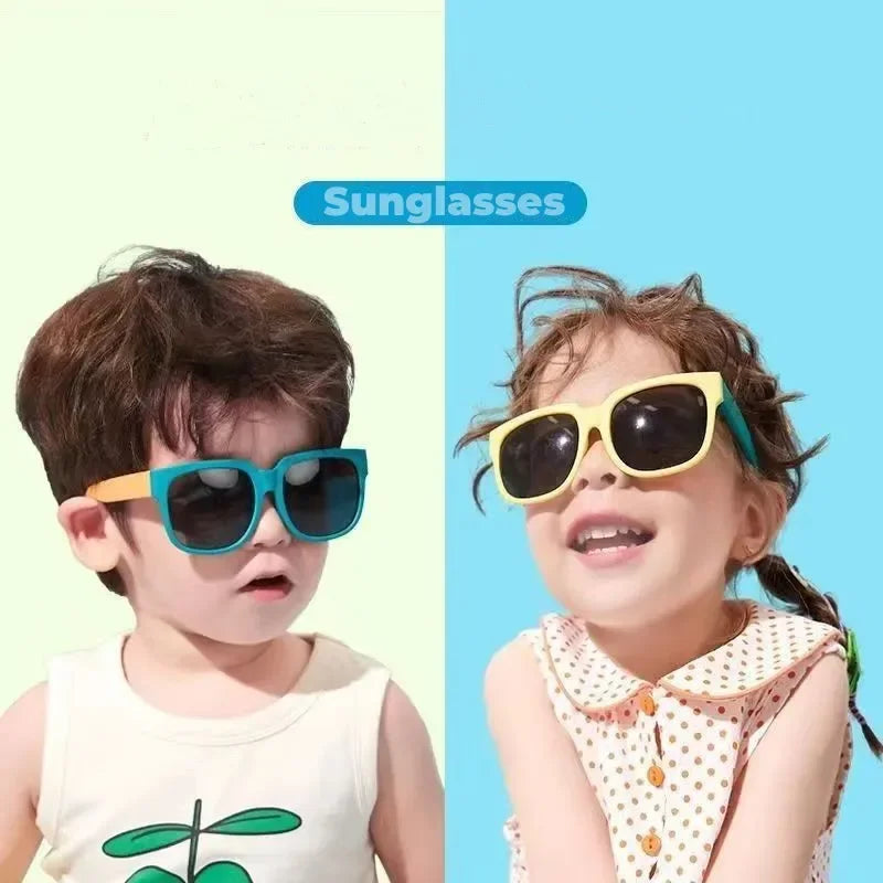 3PCS Foldable Pocket Sunglasses for Kids Boys Girls Outdoor Travel Goggle Shades Eyewear Square Frame UV Protection Sun Glasses