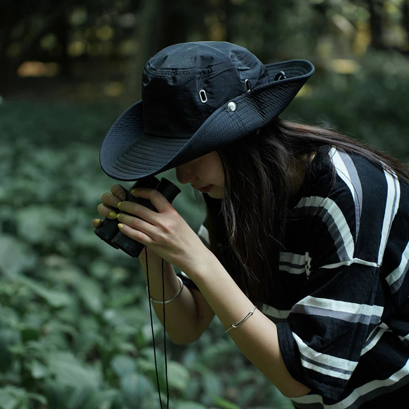 Women Beach Fishing Unisex Bonnet Cap Breathable Round-Rimmed Jungle Mens Portable Outdoor Sun Hat for Women UV Protection