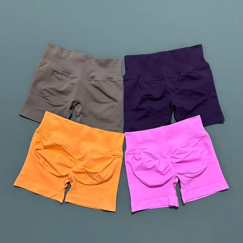Women Fitness Workout Shorts Yoga High Waist Lift Butt Fitness Shorts Gym Running Sportswear Women Push Up Gym Leggings