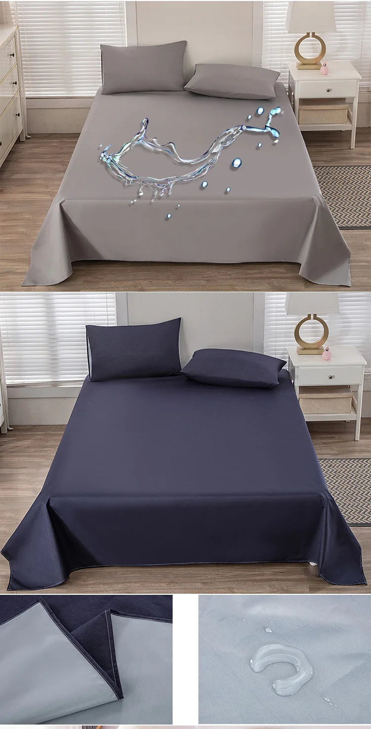 KDJEIKZ  Waterproof Matted Oversized Bed Sheet Incontinence Prevention Urinary Pad Bedspread Cover Dustproof Washable No Pillow