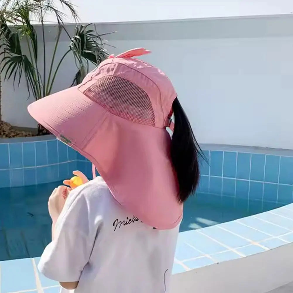 Kid Hat Summer Cap Sun Thin Breathable Large Brim Fisherman Hat Children UV Protection Going Out Beach Sun Caps