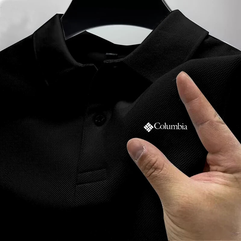 Summer must-have men's golf polo shirt, high availability solid color men's fashionable casual buttons