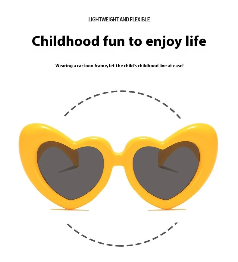 2024 New Children's Sunglasses And Funny Inflatable, Cute Heart Shaped Sunglasses, Female Instagram, Concave Shape