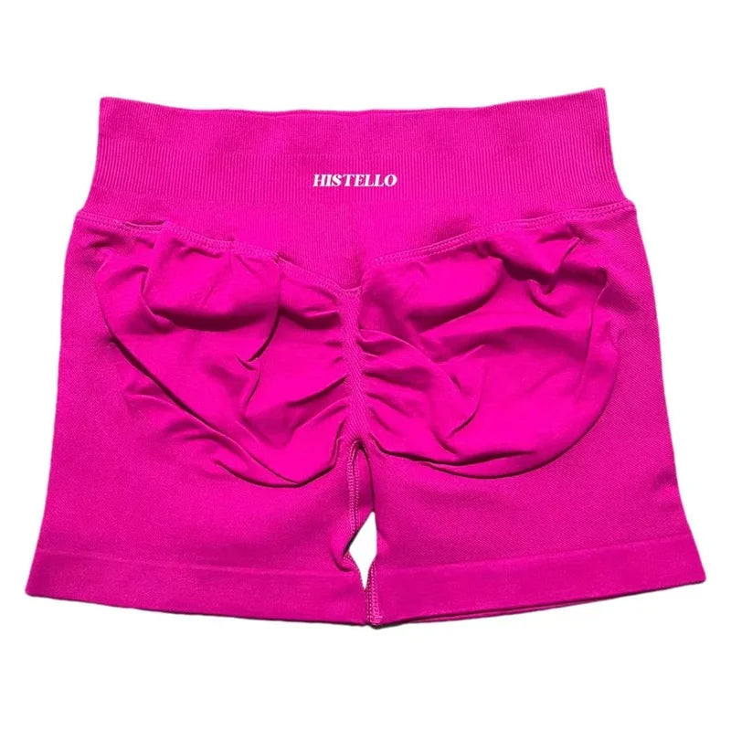 HISTELLO Sports Shorts Df Substitute High Waist Women Yoga Workout Short Seamless Leggings Stretch Fitness Running Gym Shorts