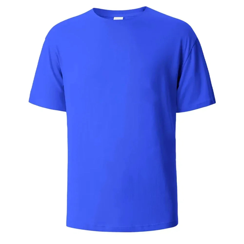 500/300g Heavy-duty White Pure Cotton T-shirt Thickened Threaded Round Neck Short Sleeves Three Needle Half Sleeve Tees