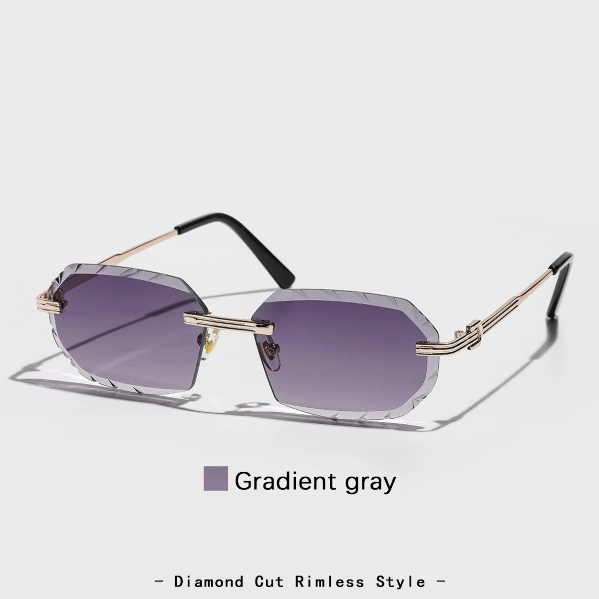Ruiao 2026 new rimless luxury Sunglasses diamond cut sun shades for man and women designer brand glasses UV400 frameless eyewear
