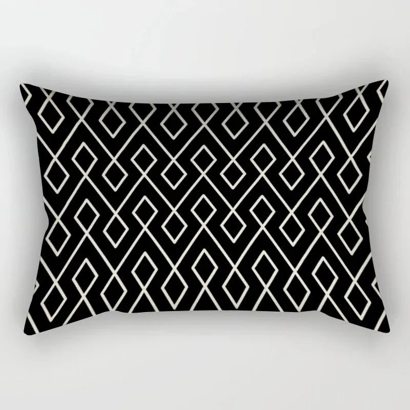 Geometric Black Pillowcase Living Room Sofa Cushion Cover Pillowcase Waist Home Decoration
