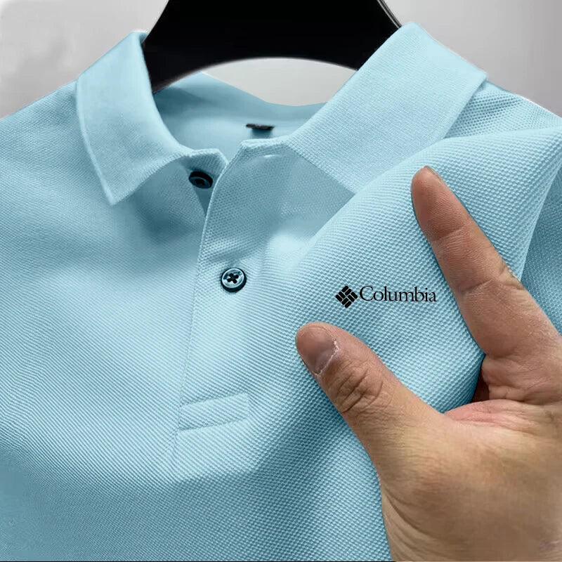 Summer must-have men's golf polo shirt, high availability solid color men's fashionable casual buttons