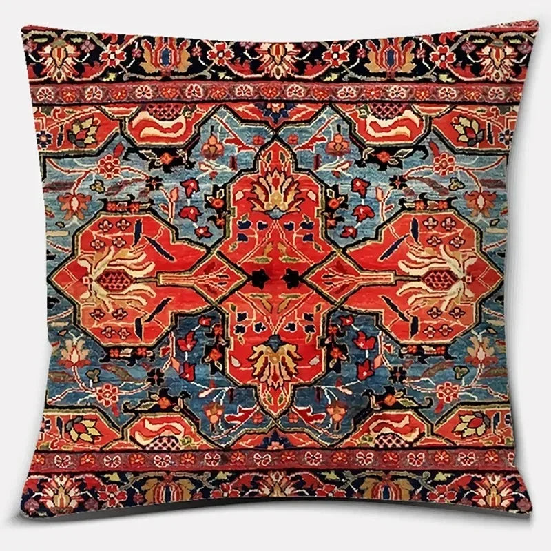 Antique Red and Blue Series Home Office Decorative Pillow Bedroom Pillow Gift Sofa Car Cushion Cover