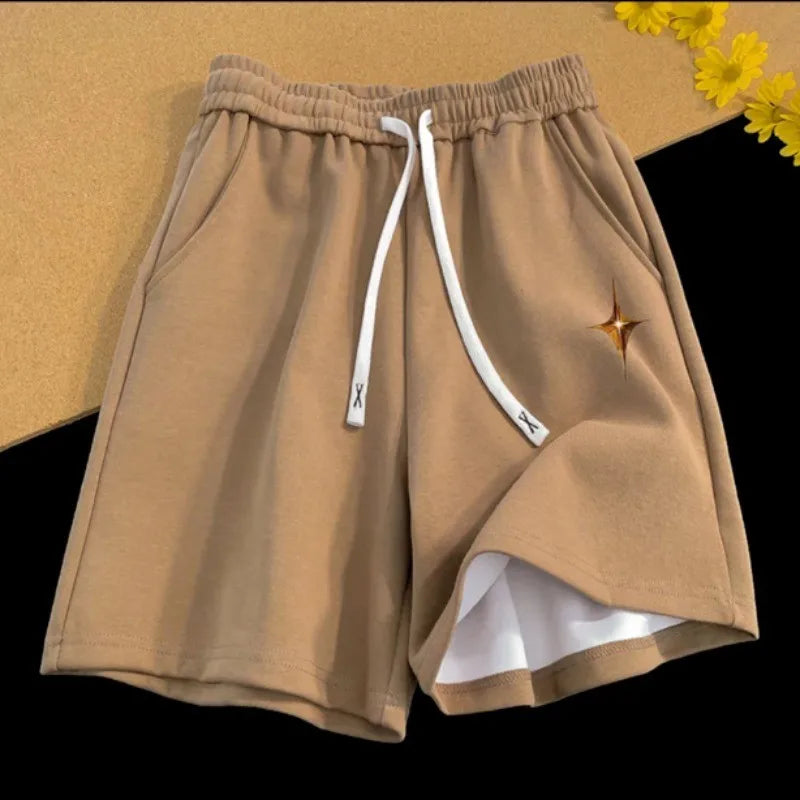 M-8XL 2024 Summer New Ins American Simple Print Shorts Men's China-Chic Versatile Sports Shorts