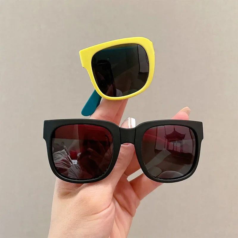 3PCS Foldable Pocket Sunglasses for Kids Boys Girls Outdoor Travel Goggle Shades Eyewear Square Frame UV Protection Sun Glasses