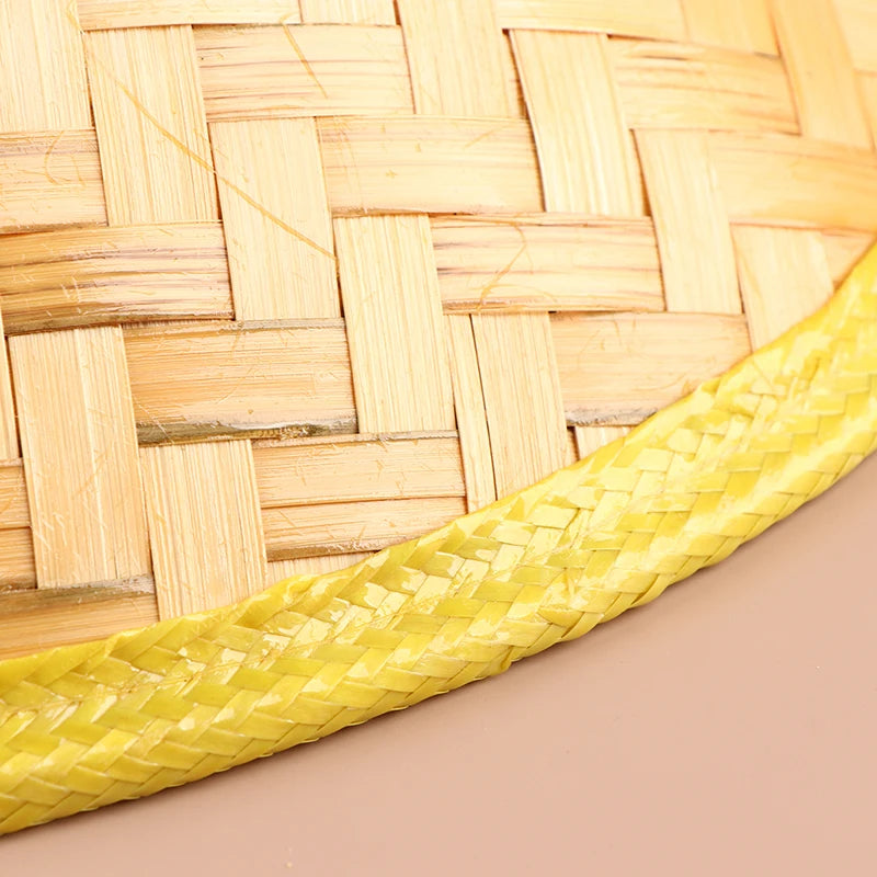 1PC Chinese Retro Bamboo Rattan Fisherman Hat Handmade Weave Straw Bucket Hat Tourism Rain Dance Props Cone Fishing Sunshade Hat