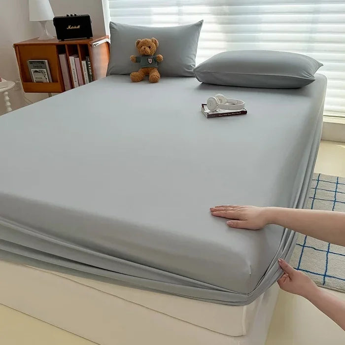 Washed Fitted Sheet with Elastic Bands Non Slip Adjustable Mattress Cover for Single Double King Queen Bed 90x200 150x200 180