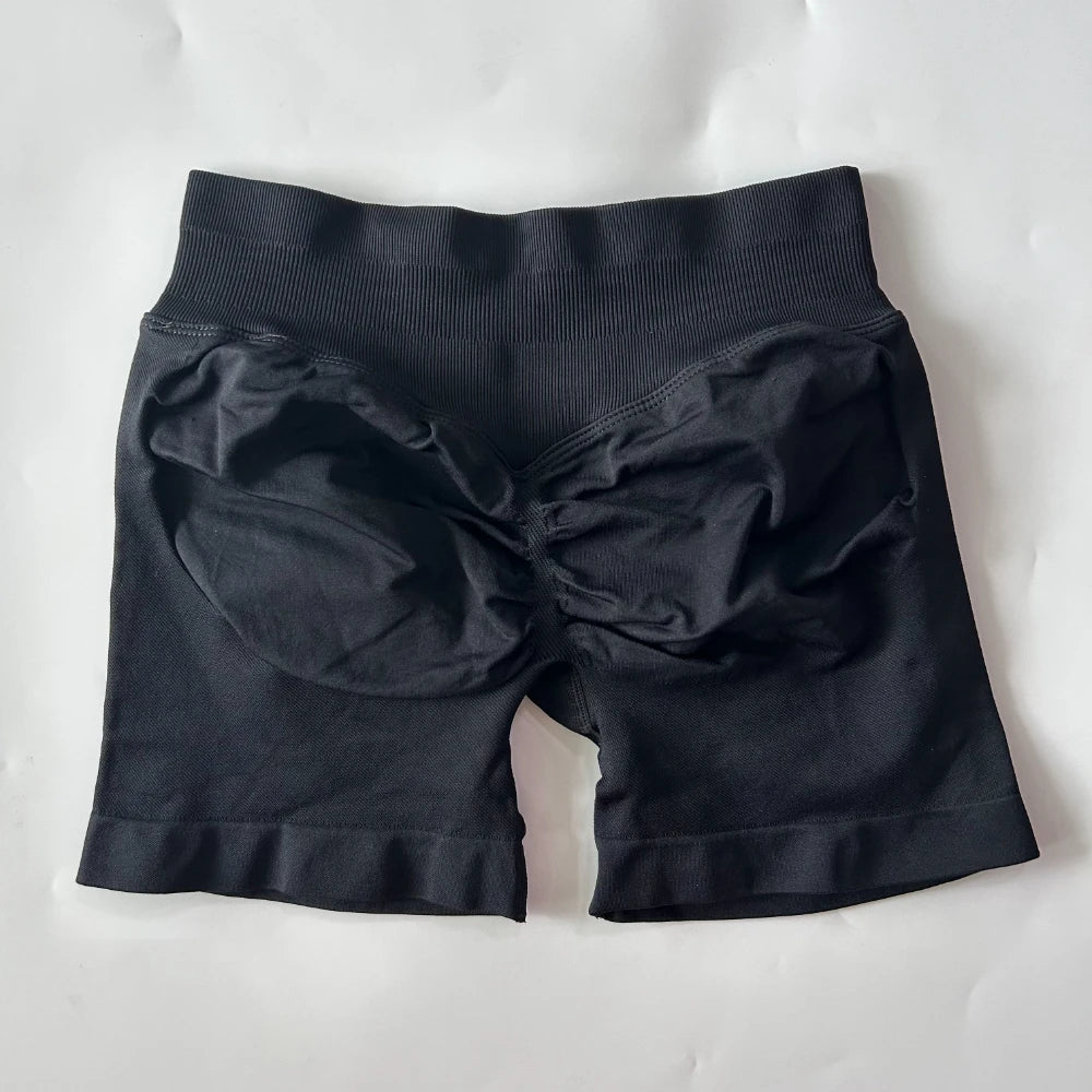 DF LOGO Seamless Gym Shorts Low Ribbed Band Yoga Shorts Scrunch Bum Workout Shorts Booty Stretch Fitness Clothes Running Shorts