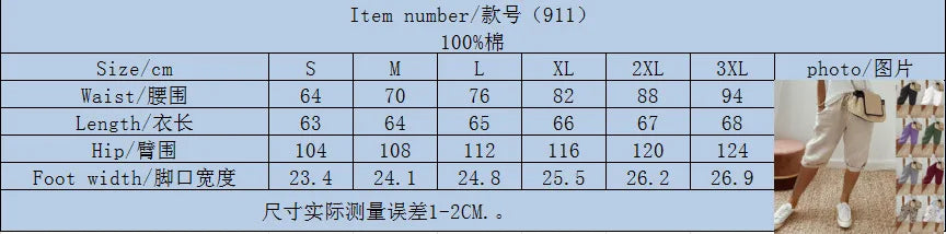 Shorts Women summer cotton linen elastic waist pocket elastic casual pants five quarter women's clothing YRW911
