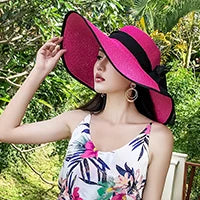 Women Hat Foldable Summer Straw Hat For Beach Travel Visors Female Face Protection UV Cut Bucket Cap Girl Sun Panama Wholesale