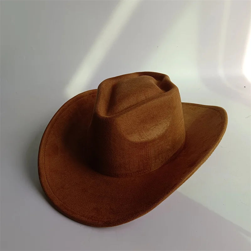 Western Vegan suede hat cowboy hat jazz panama hat unisex women's hat wide brim cowboy hat women's hat cowboy hat