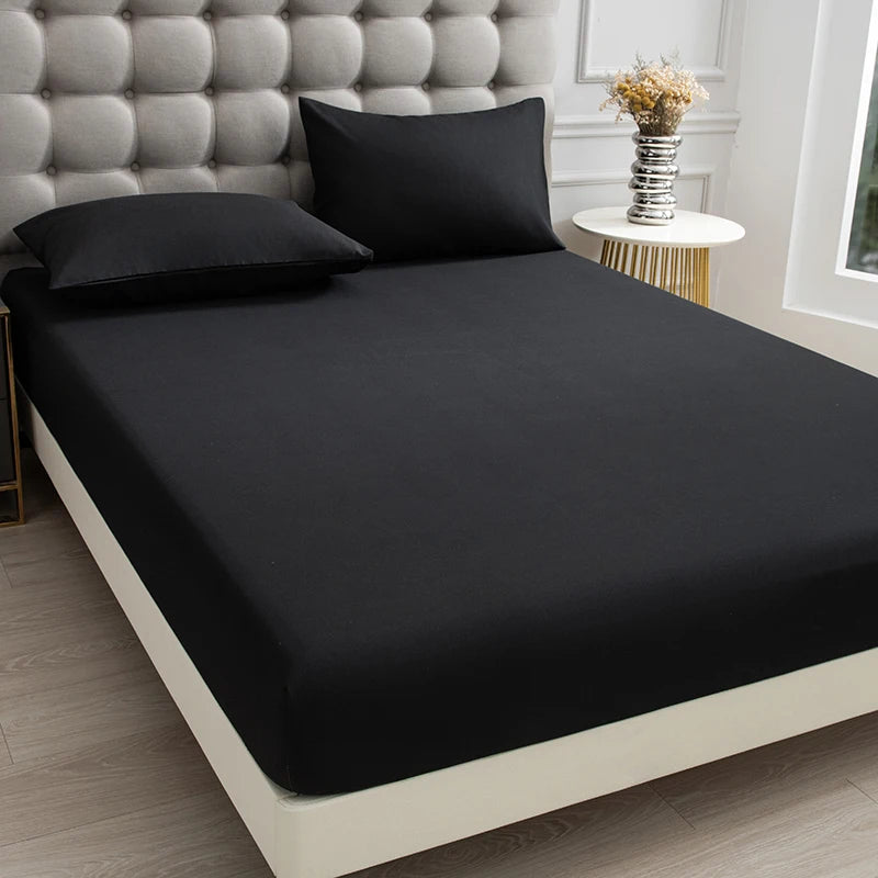 3pc Solid Color Fitted Sheet Set Brushed fabric Soft Comfortable Breathble Bedding Set for Bedroom 1 bed sheet with 2 pillowcase
