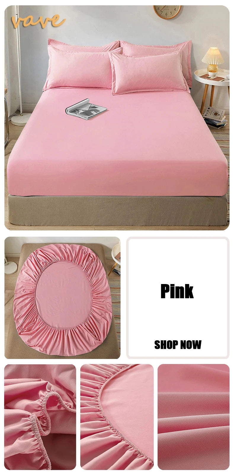 100% Cotton Fitted Sheet with Elastic Bands Non Slip Adjustable Mattress Covers for Single Double King Queen Bed,140/160/200cm
