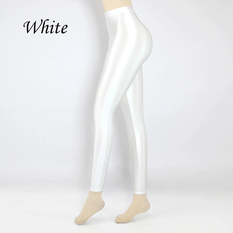 Summer Glossy Thin High Waist Seamless Women Yoga Leggings Plus Size Workout Pants for Gym Trousers Tight Bottoms Hot Sale