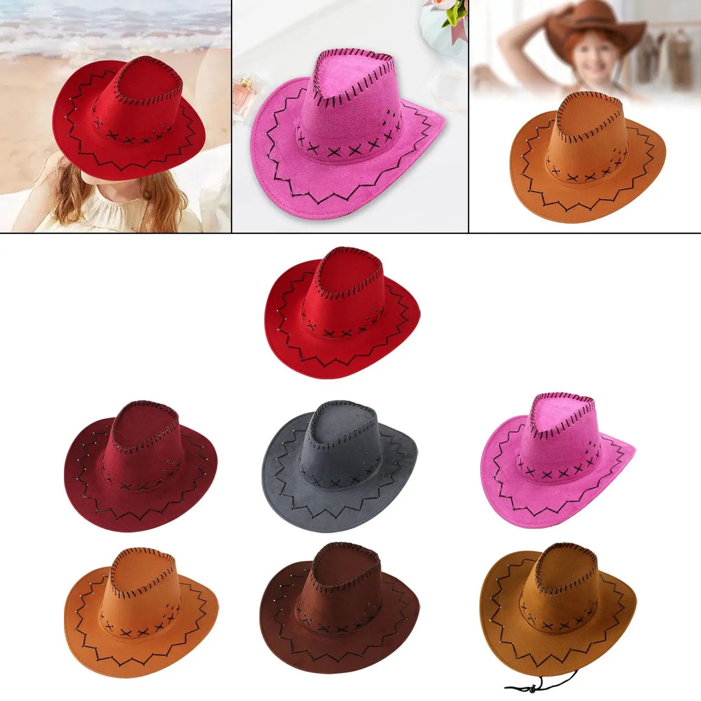 Cowboy Hat for Boys Kids Casual Sunshade Photo Props Summer Wide Brim Sunscreen Hat Sun Hat for Girls Boys Rodeo Festival Hiking