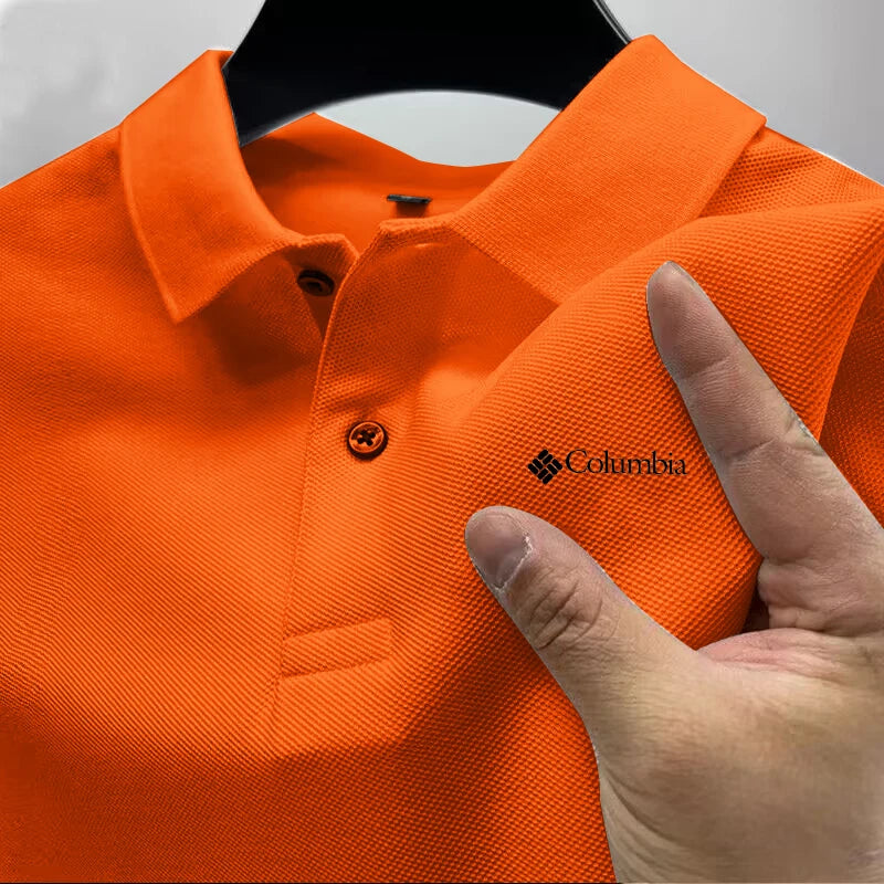 Summer must-have men's golf polo shirt, high availability solid color men's fashionable casual buttons