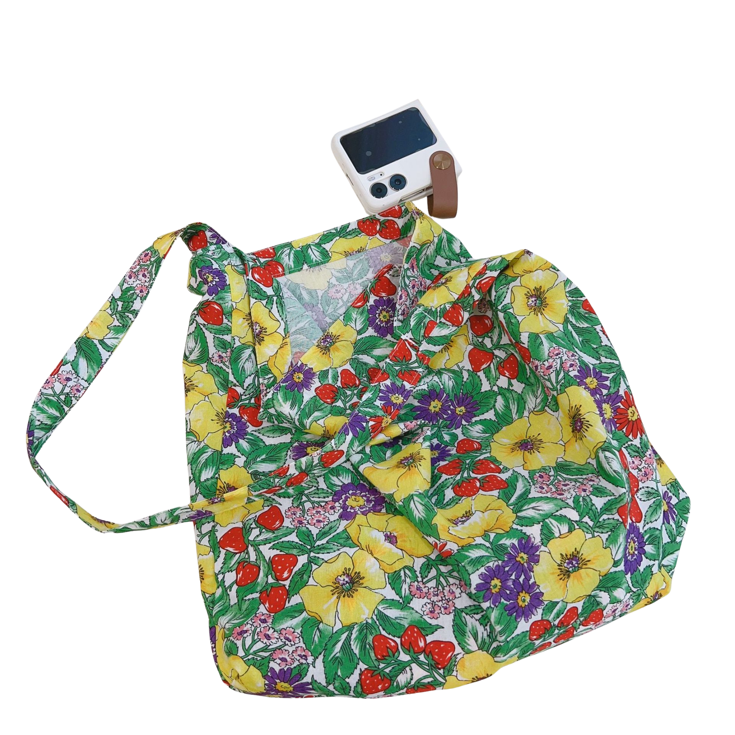 Floral Cotton Tote Bags Artful Everyday Carry (Size 44cm*33cm)