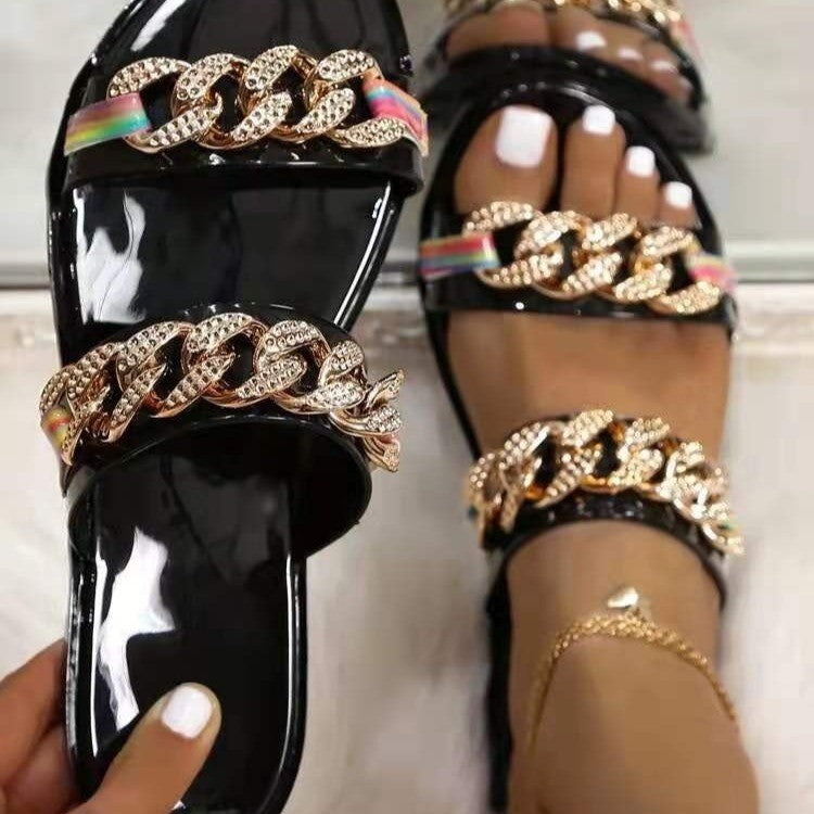 New Large Size Fashion Chain Slippers Africa Amazon Sandals Women's Sandals